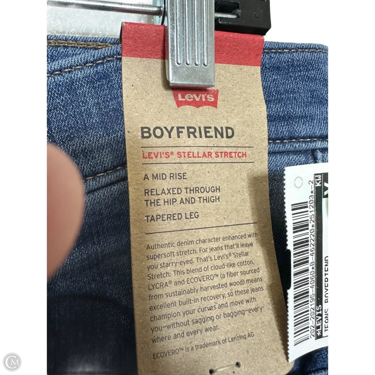 Jeans Boyfriend By Levis In Blue Denim, Size: 10