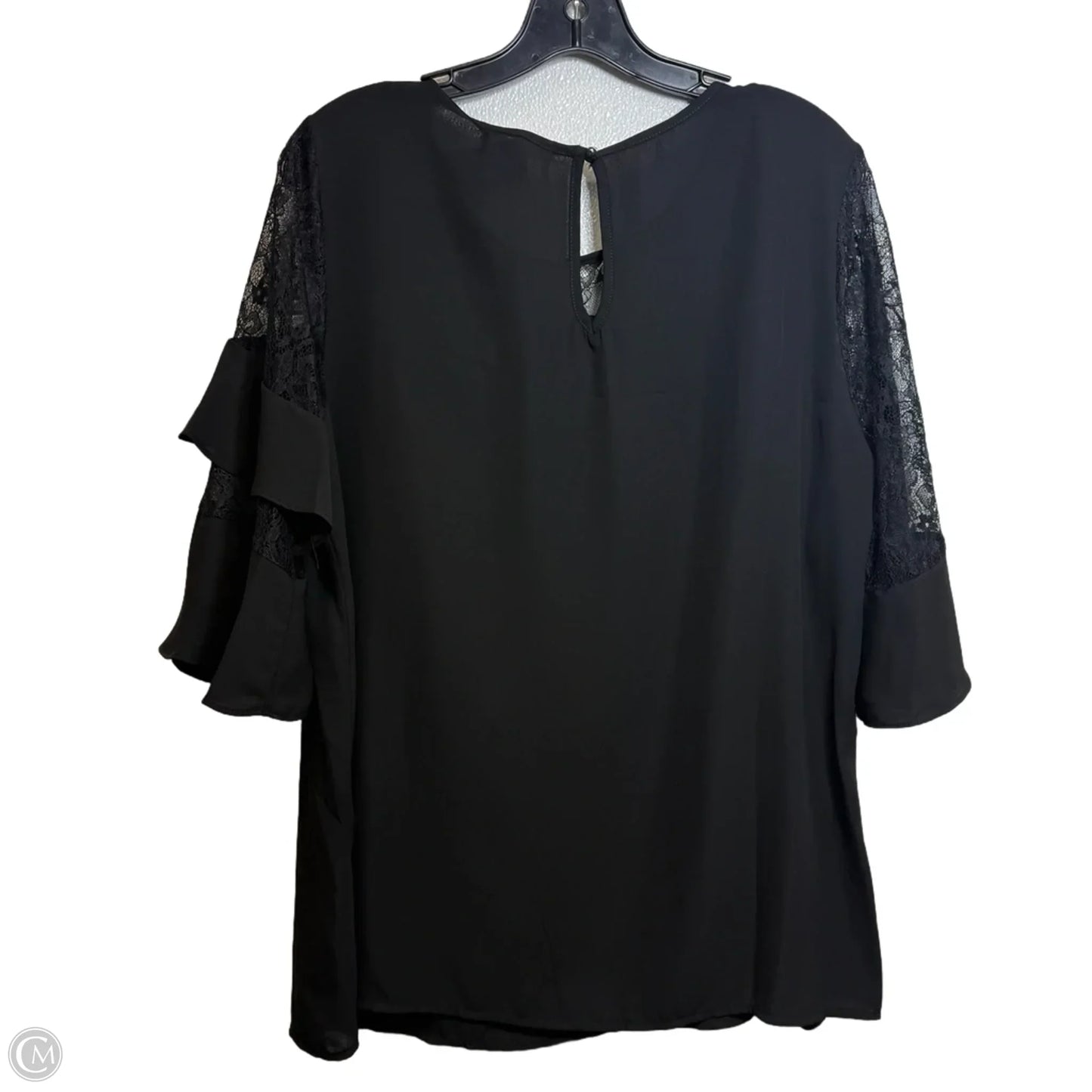 Top 3/4 Sleeve Basic By Pleione In Black, Size: L