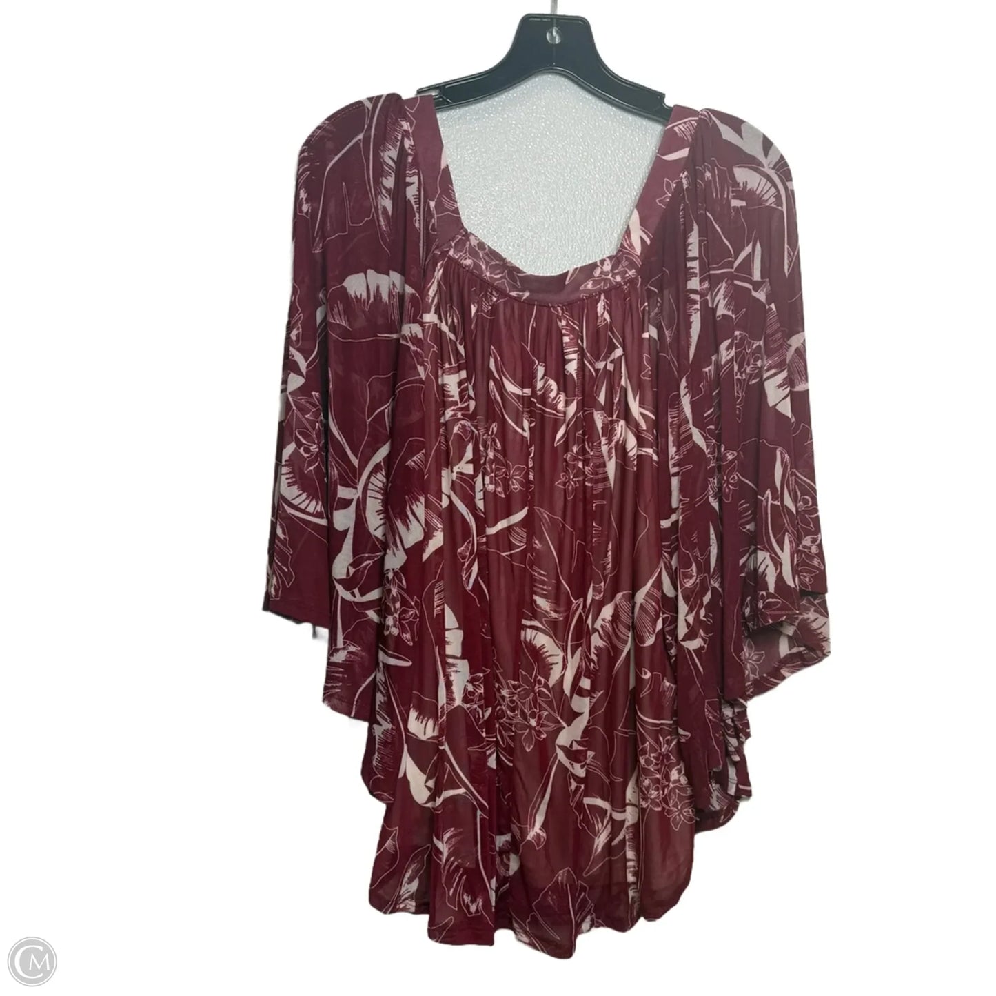 Top Short Sleeve Basic By Lane Bryant In Maroon, Size: Xl