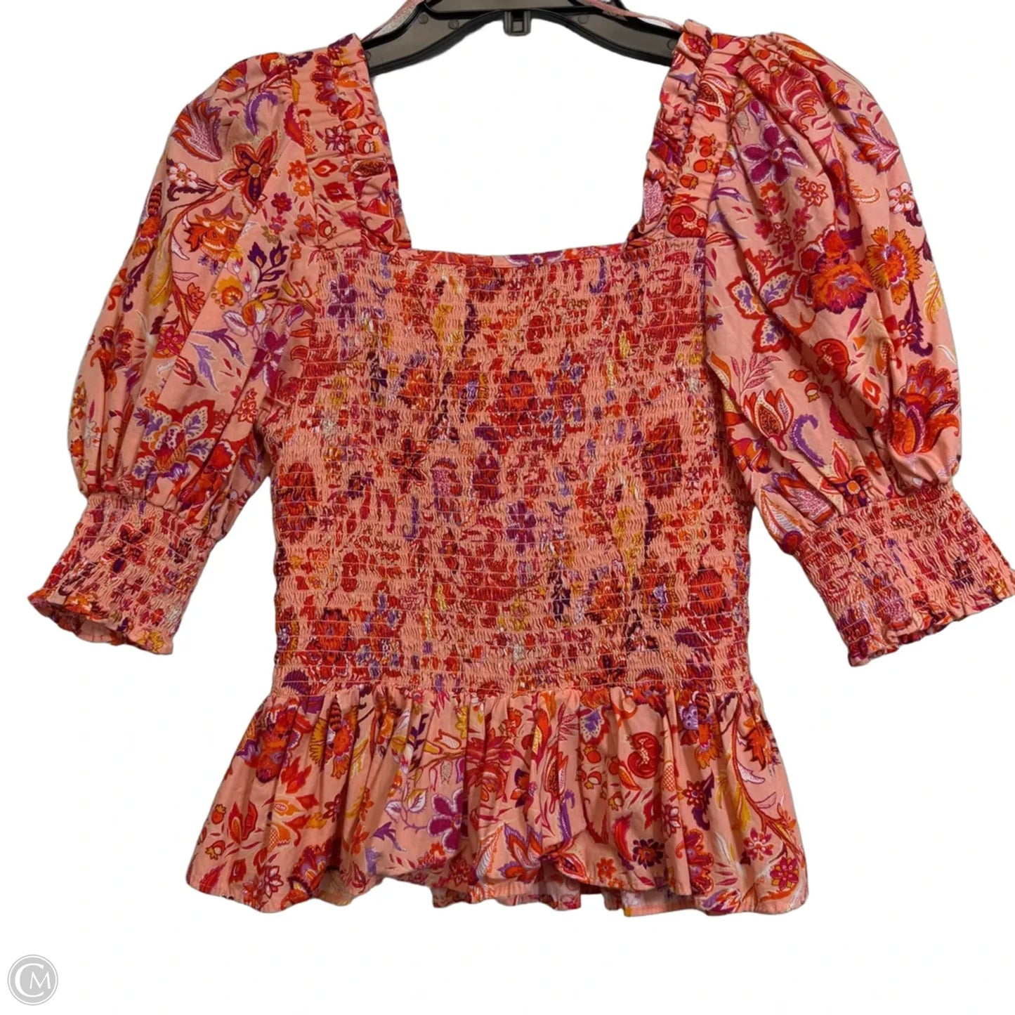 Top Short Sleeve By Cece In Orange, Size: M