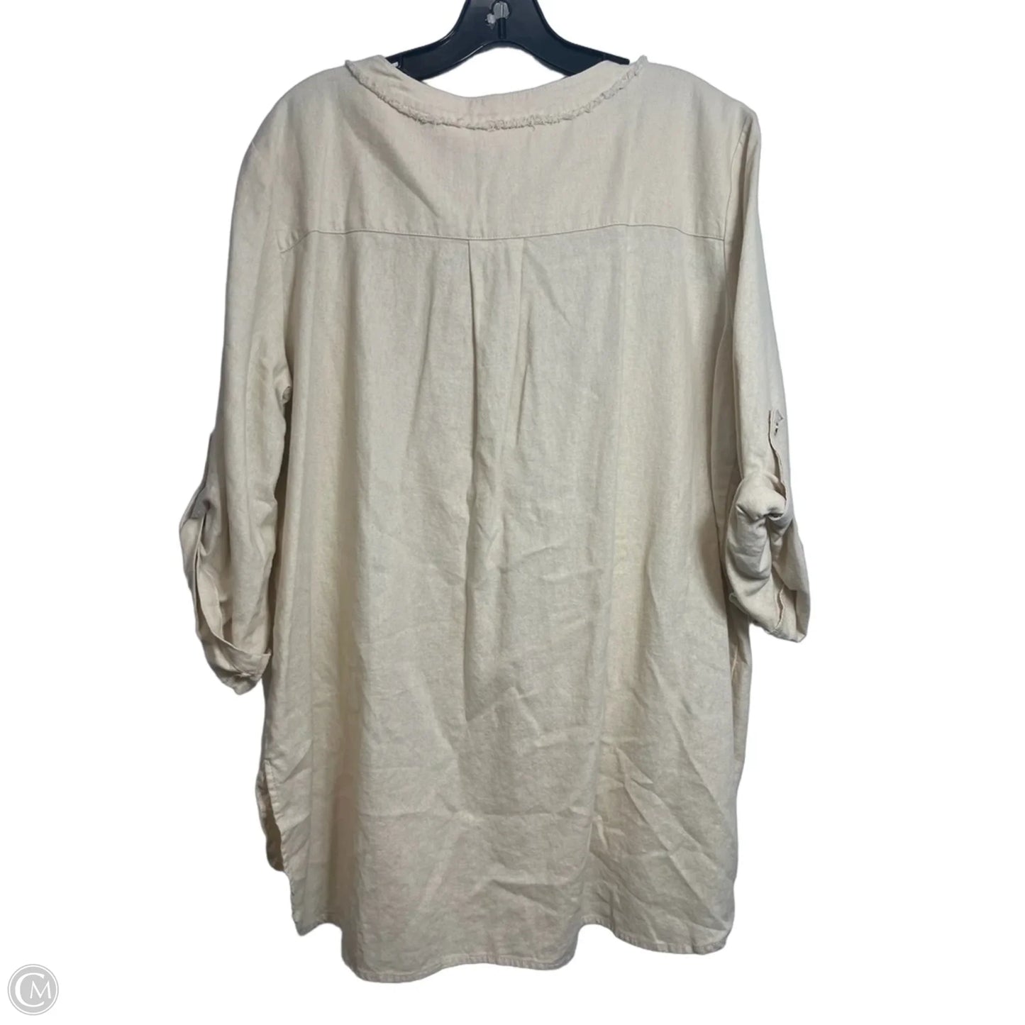 Top Long Sleeve Basic By Anne Klein In Ivory, Size: Xl