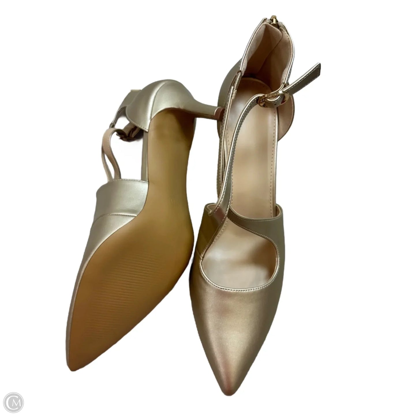 Shoes Heels Kitten By Clothes Mentor In Gold, Size: 11