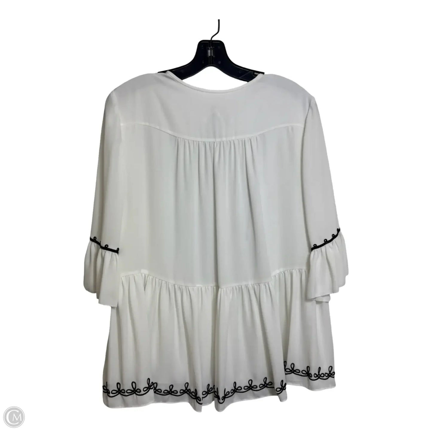 Top Short Sleeve Designer By Kate Spade In White, Size: L