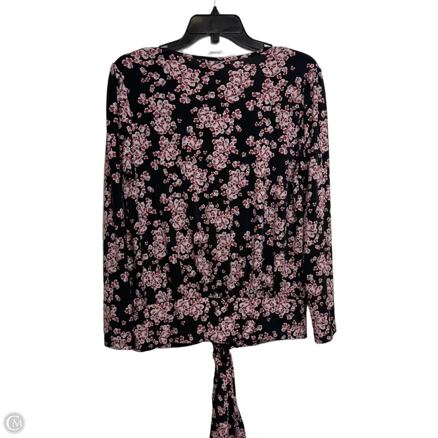 Top Long Sleeve By Banana Republic In Black & Pink, Size: M