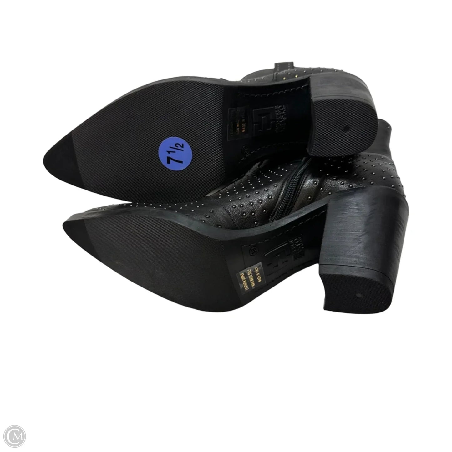Boots Ankle Heels By Clothes Mentor In Black, Size: 7.5