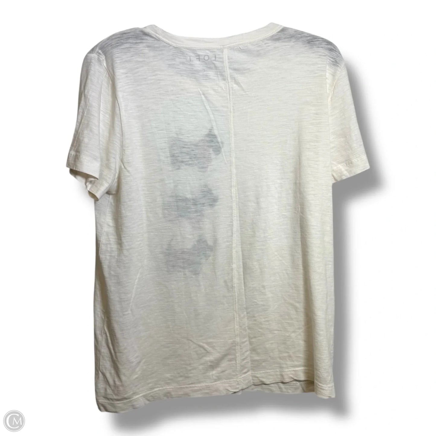 Top Short Sleeve By Loft In White, Size: L