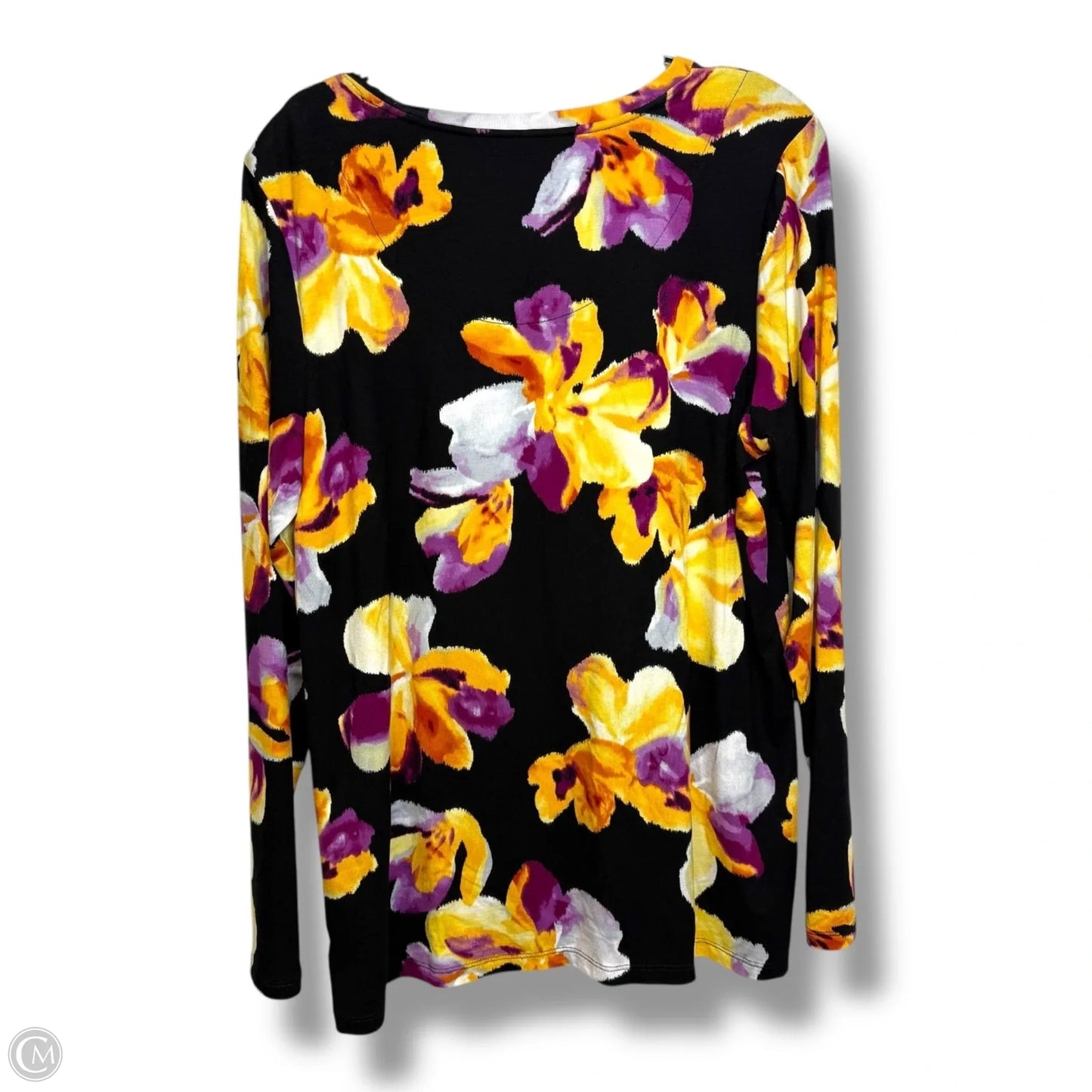 Top Long Sleeve By Chicos In Floral Print, Size: L