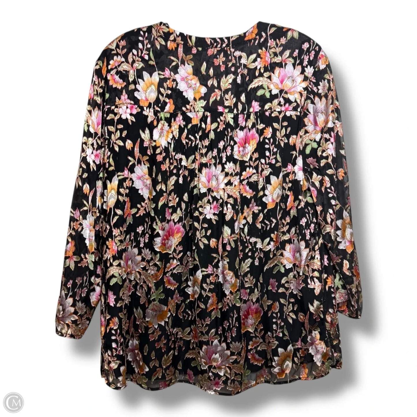 Top Long Sleeve By Daniel Rainn In Floral Print, Size: L