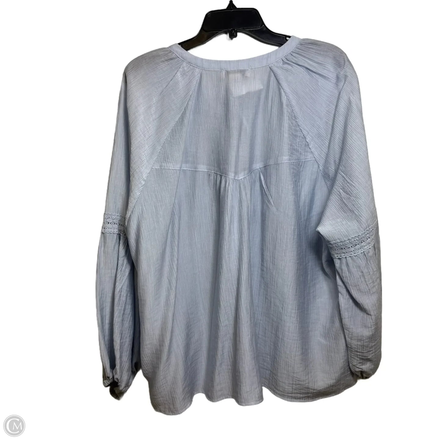 Top 3/4 Sleeve By Laura Ashley In Blue, Size: 2x