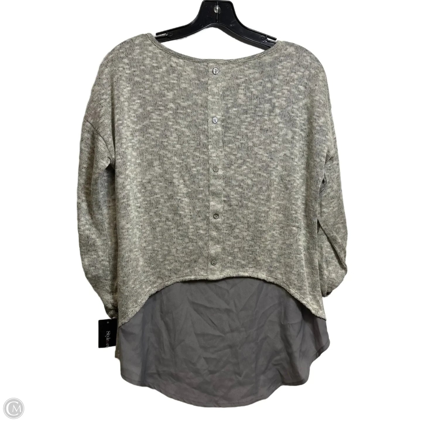 Top 3/4 Sleeve By Style And Co Collection Women In Grey, Size: M
