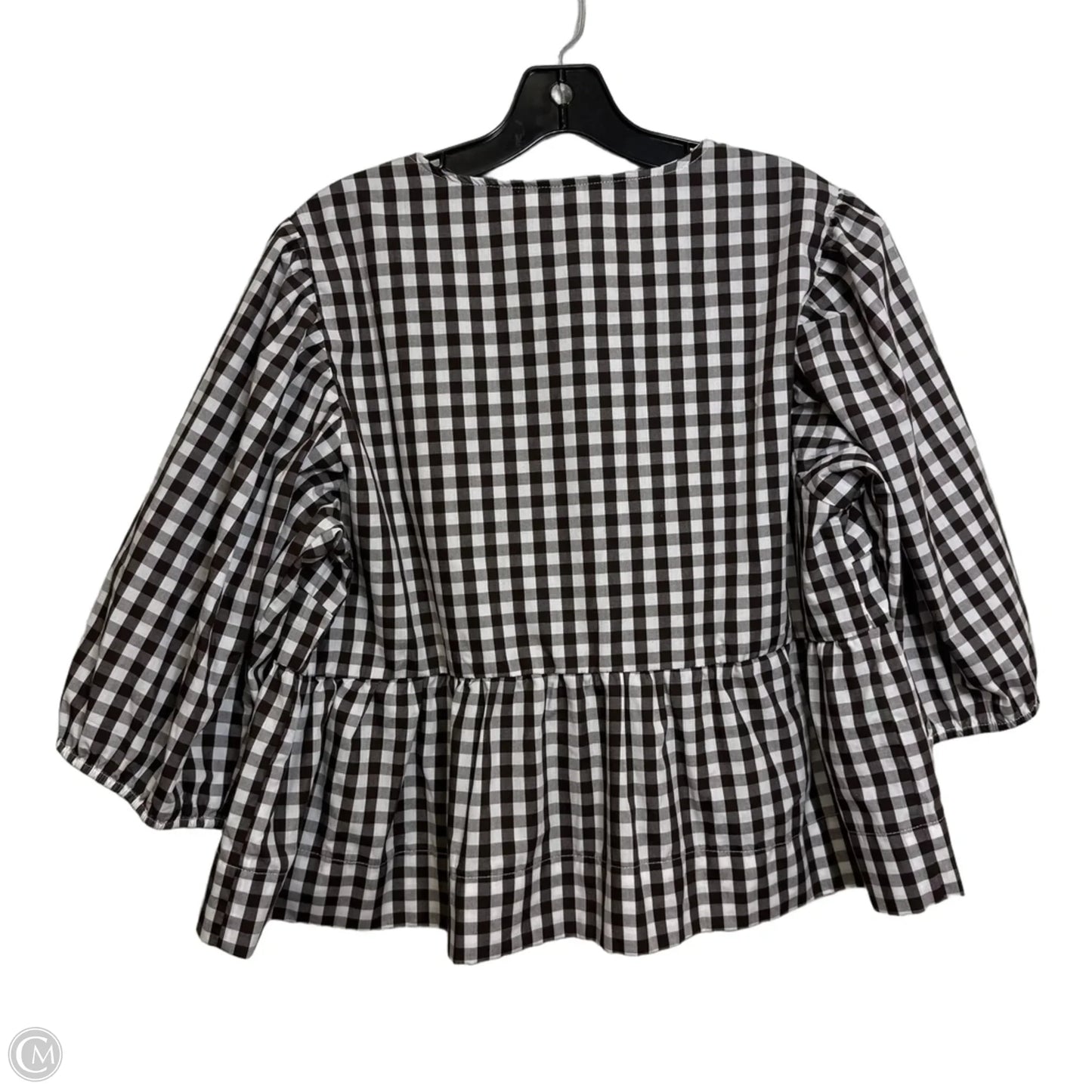 Top 3/4 Sleeve By Velvet Heart In Plaid Pattern, Size: Xl