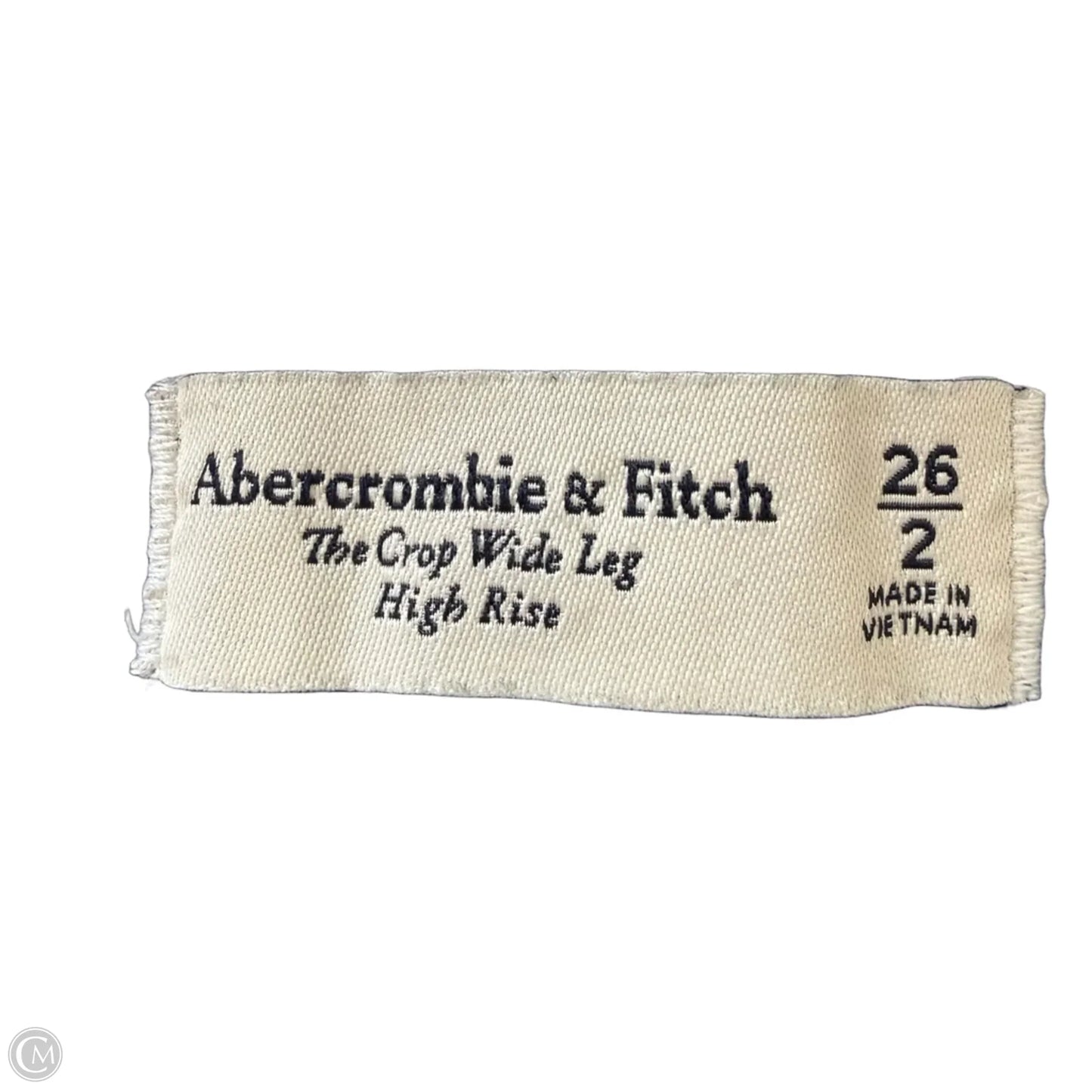 Jeans cropped high rise Wide Leg By Abercrombie And Fitch In Blue Denim, Size: 2