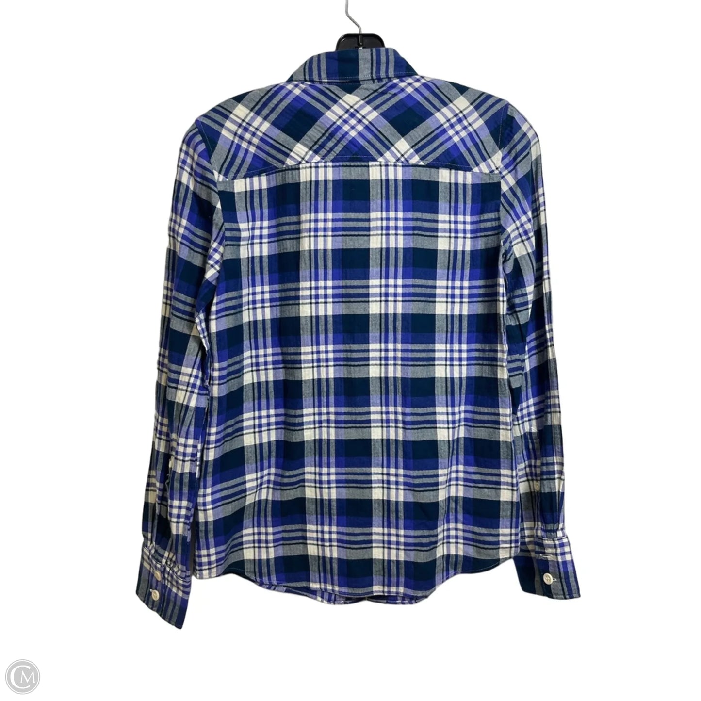 Top Long Sleeve Basic By J. Crew In Plaid Pattern, Size: 0