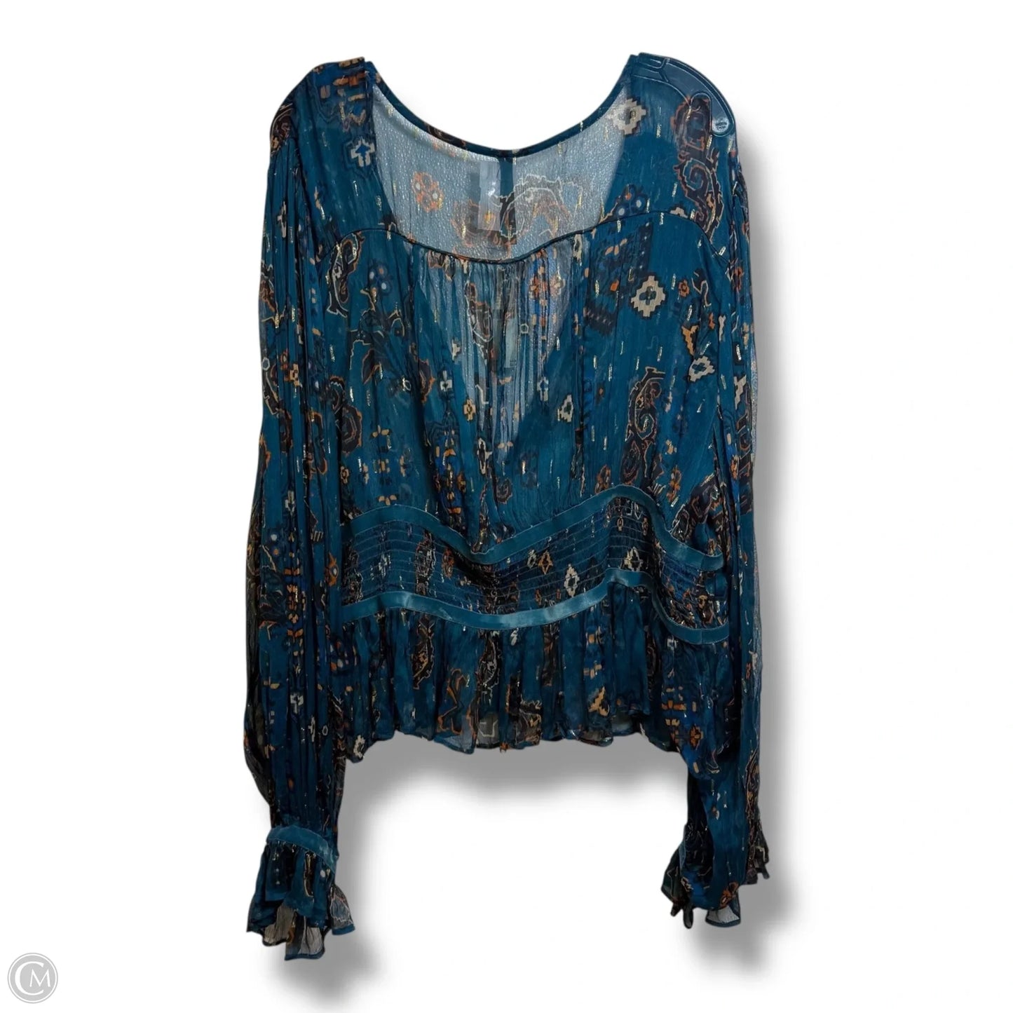 Top Long Sleeve By Anthropologie In Blue, Size: 3x