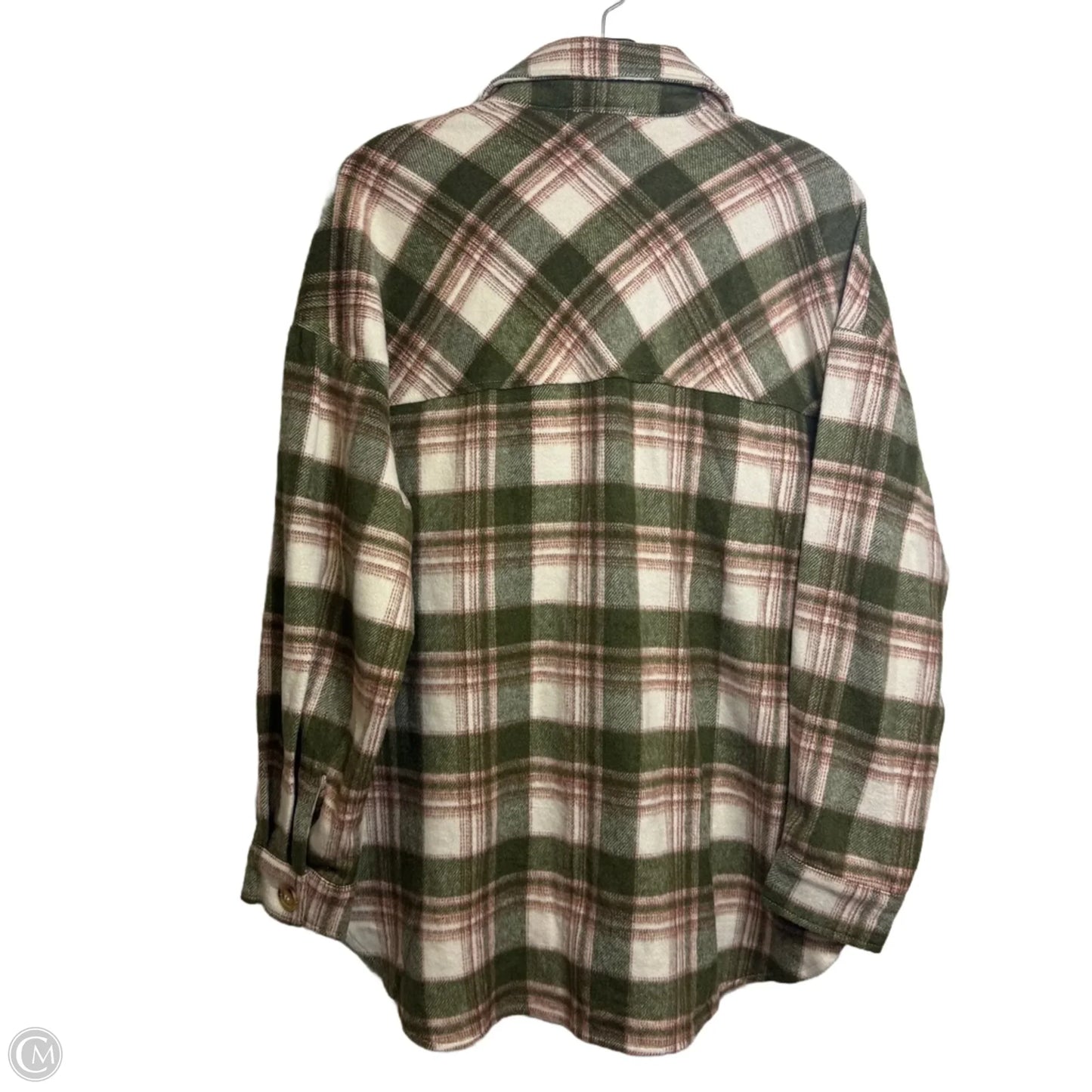 Top Long Sleeve By Timing In Plaid Pattern, Size: S