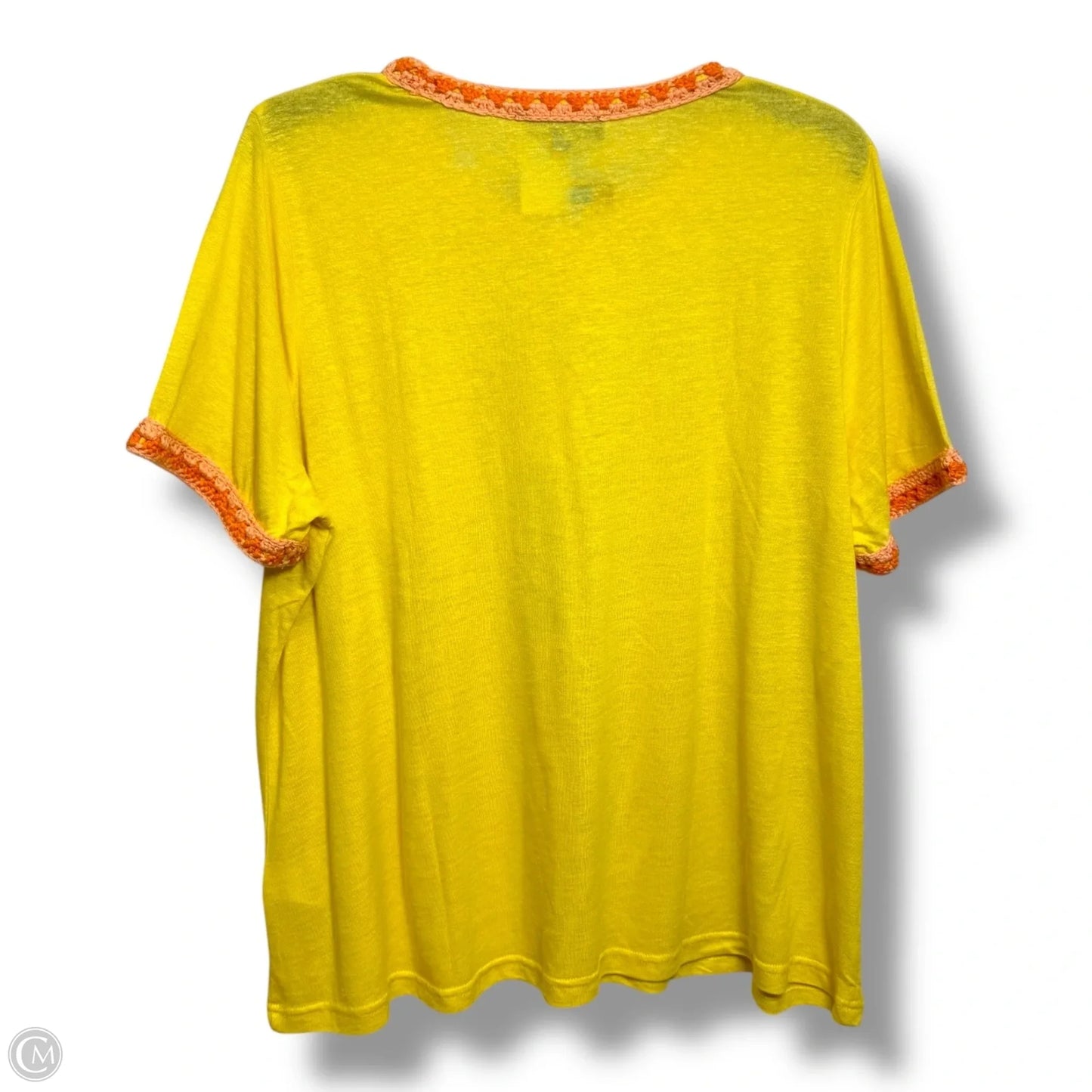 Top Short Sleeve Basic By Joseph A. In Yellow, Size: Xl