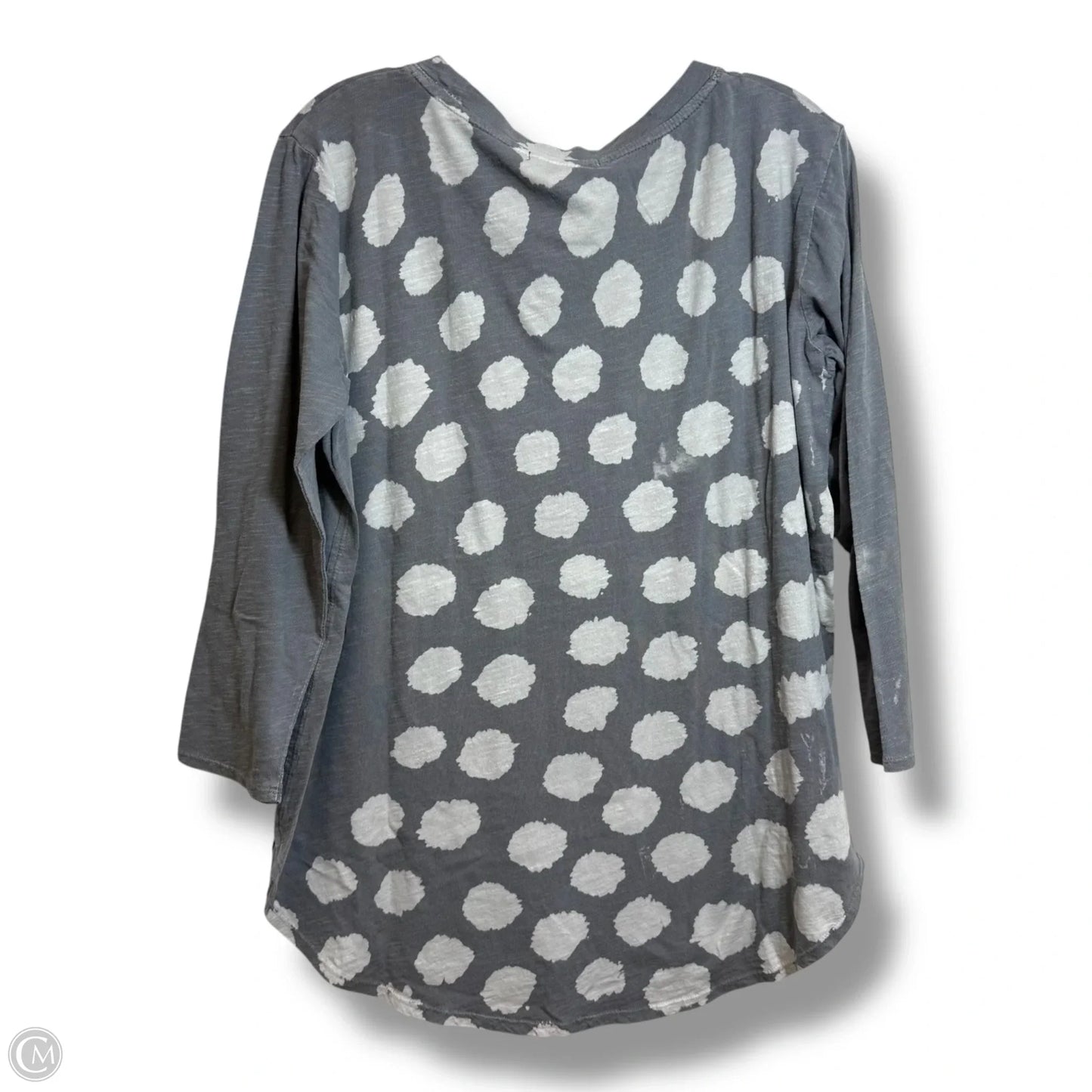 Top 3/4 Sleeve Basic By Fresh Produce In Polkadot Pattern, Size: M