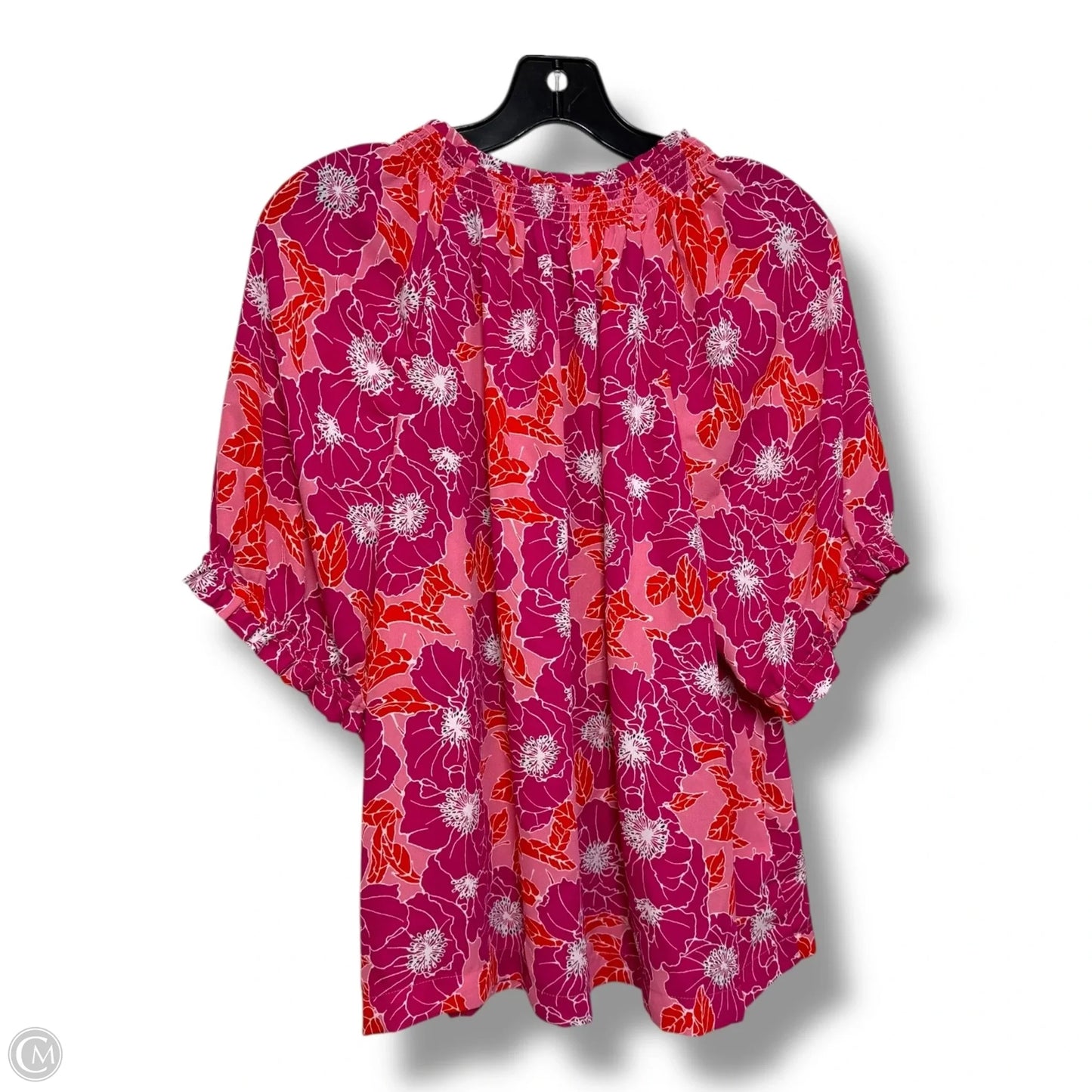 Top Short Sleeve By Loft In Pink, Size: Xl