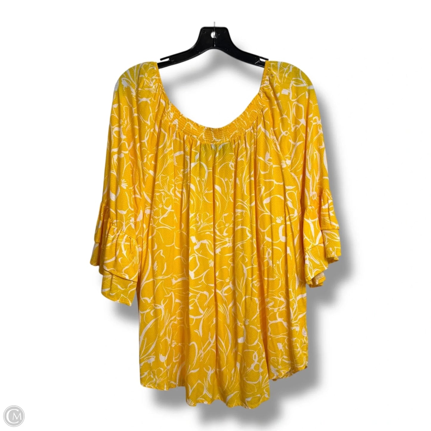 Top Short Sleeve By Rafaella In Yellow, Size: 1x