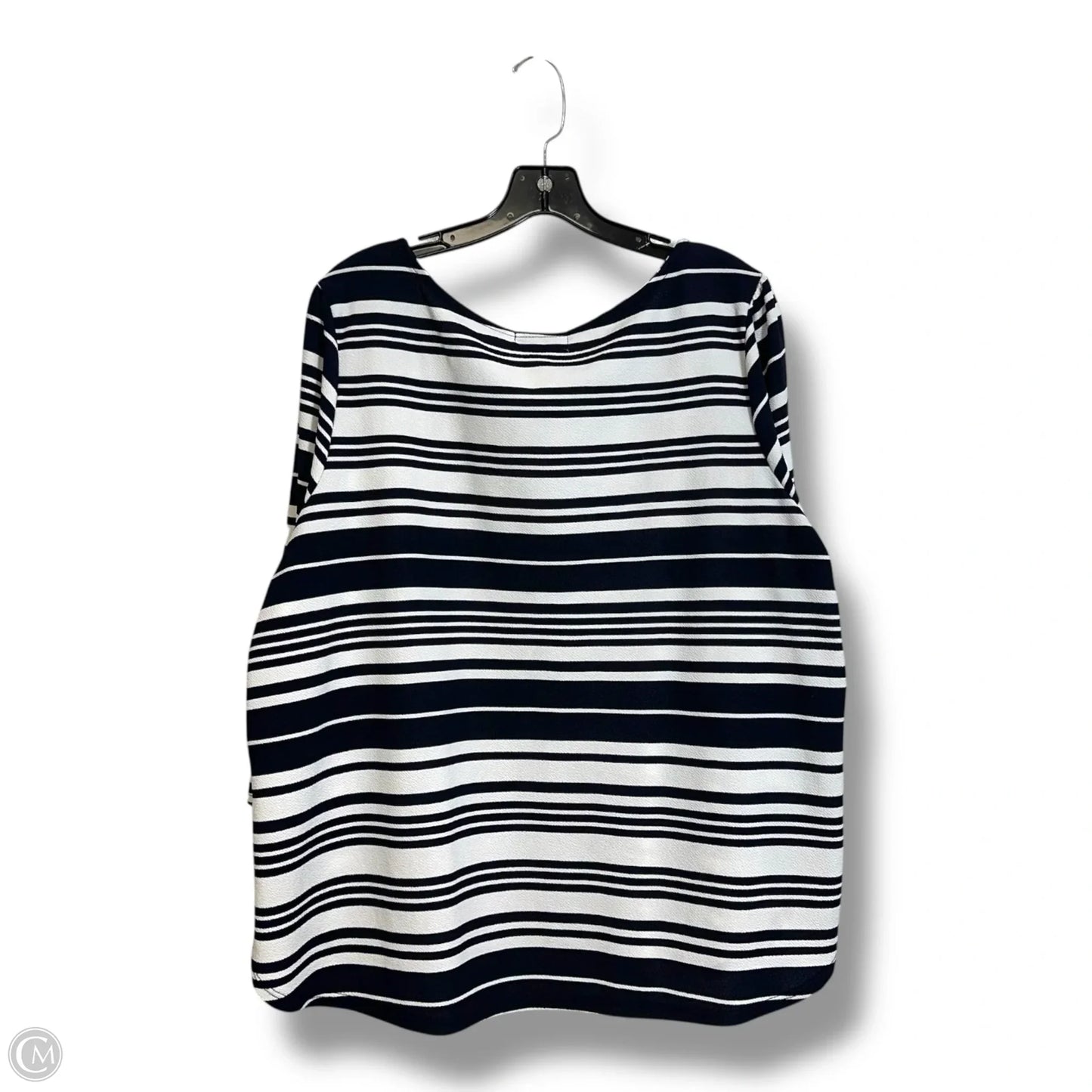 Top 3/4 Sleeve By Green Envelope In Striped Pattern, Size: 2x