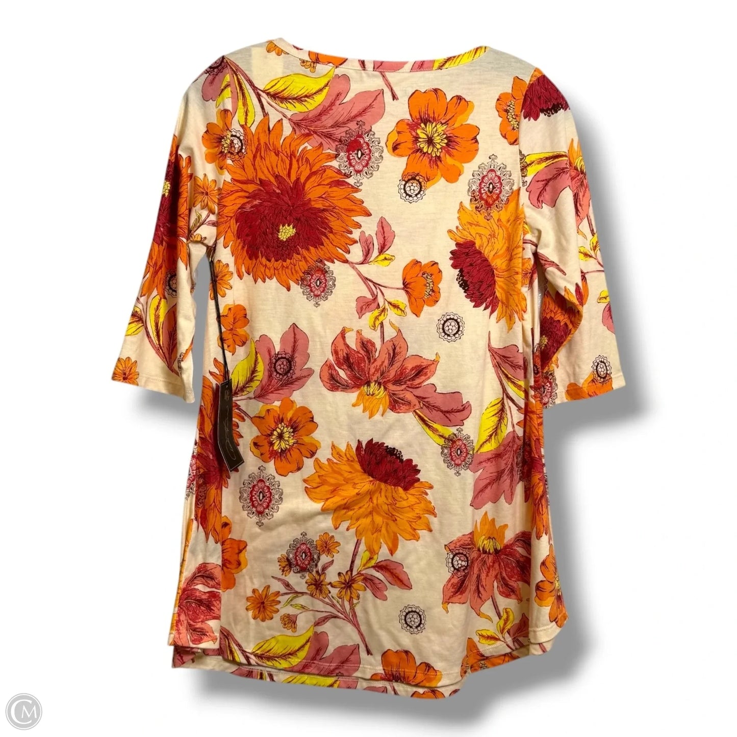 Tunic Short Sleeve By Diane Gilman In Floral Print, Size: Xs