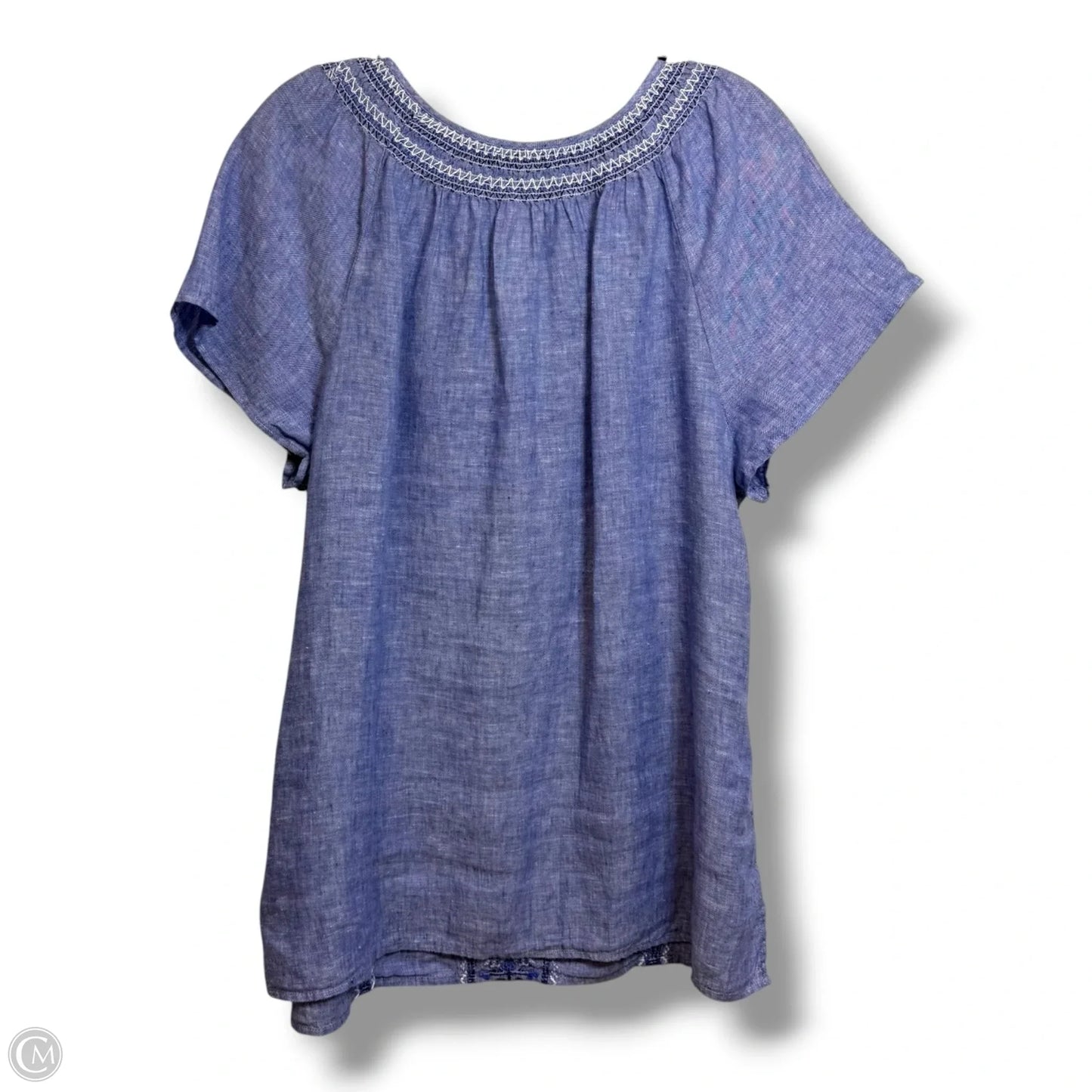 Top Short Sleeve By Talbots In Blue, Size: L