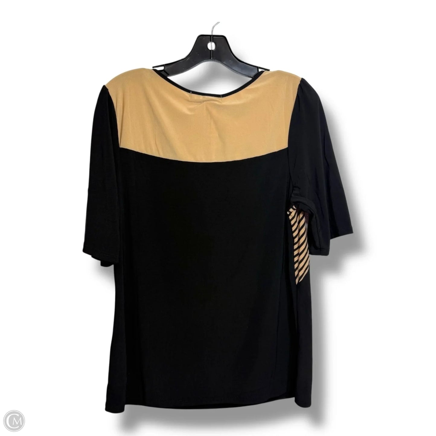 Top Short Sleeve By Atelier In Striped Pattern, Size: L