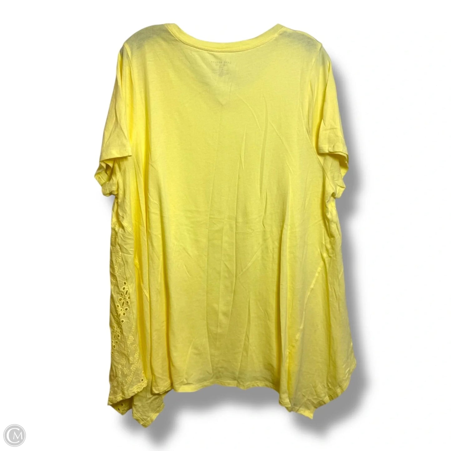 Top Short Sleeve Basic By Lane Bryant In Yellow, Size: 1x