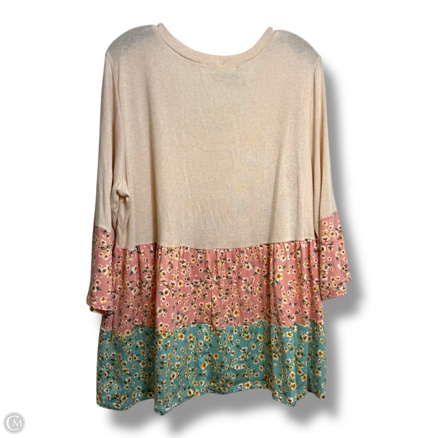 Top Long Sleeve By Haptics In Beige, Size: 1x