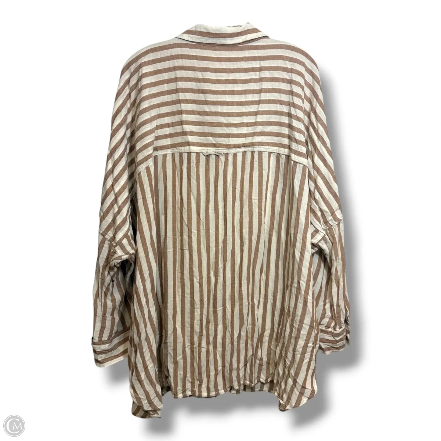 Top Long Sleeve By American Eagle In Striped Pattern, Size: L