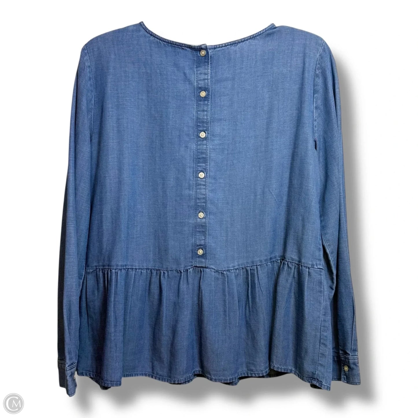 Top Long Sleeve By Loft In Blue Denim, Size: M