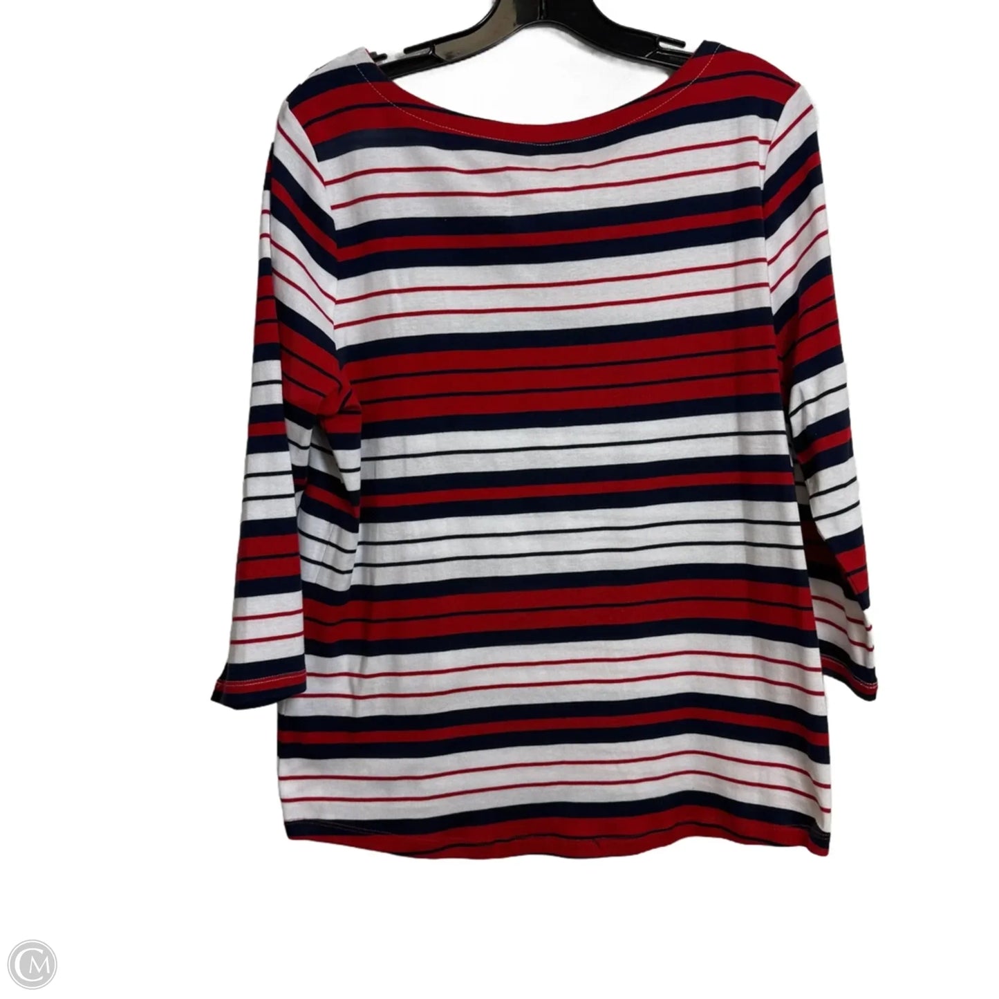 Top Long Sleeve By Charter Club In Striped Pattern, Size: L