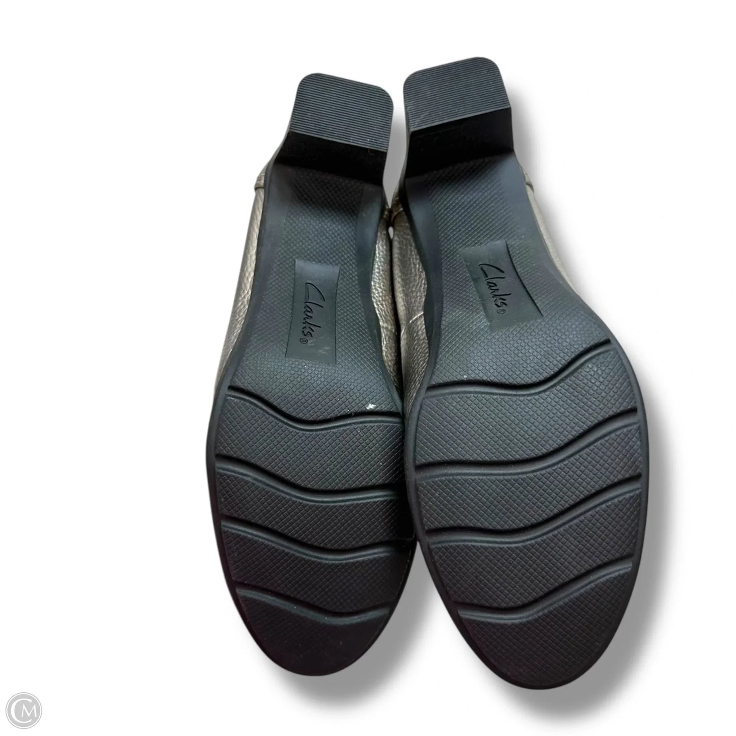 Shoes Heels Block By Clarks In Silver, Size: 7