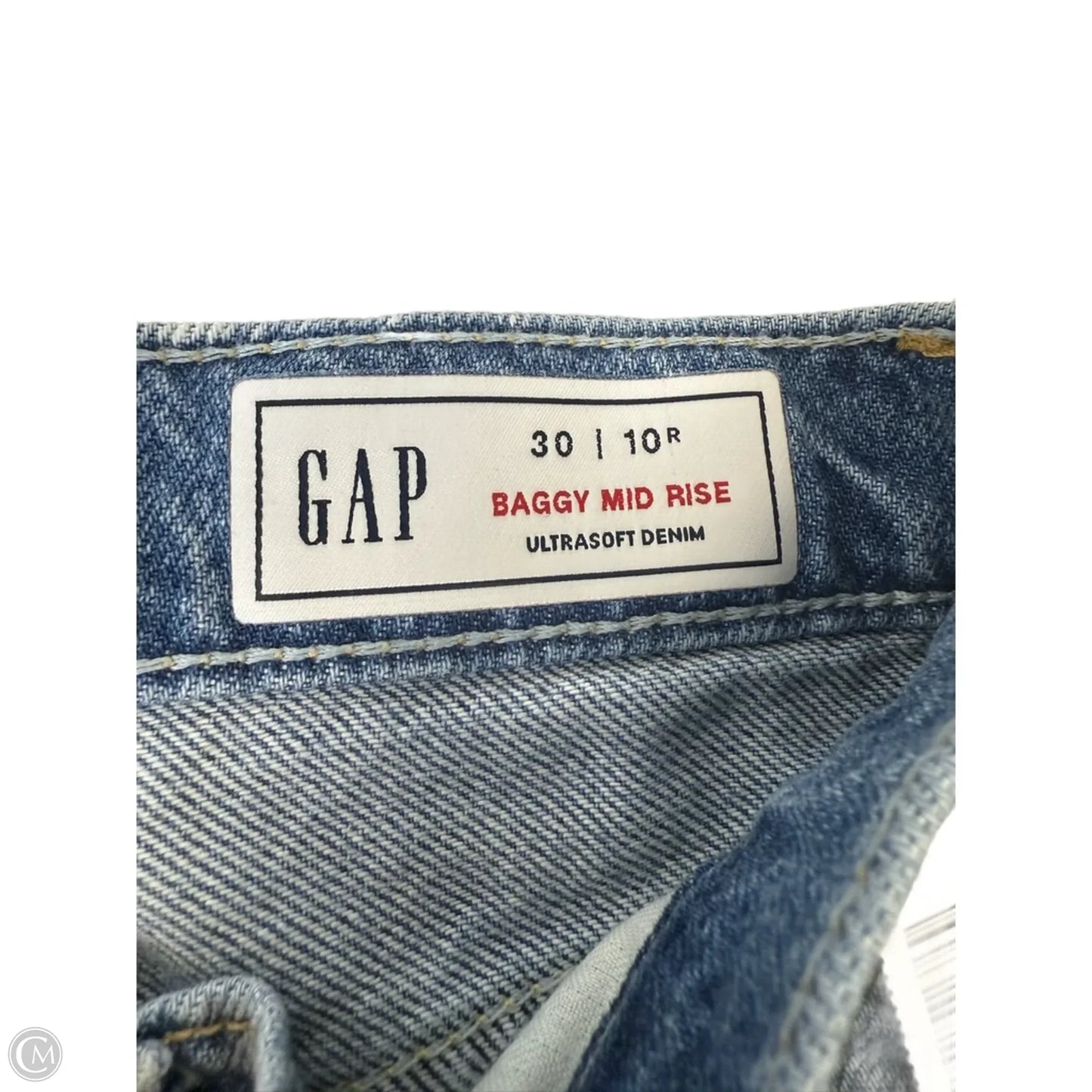 Jeans Wide Leg By Gap In Blue Denim, Size: 10