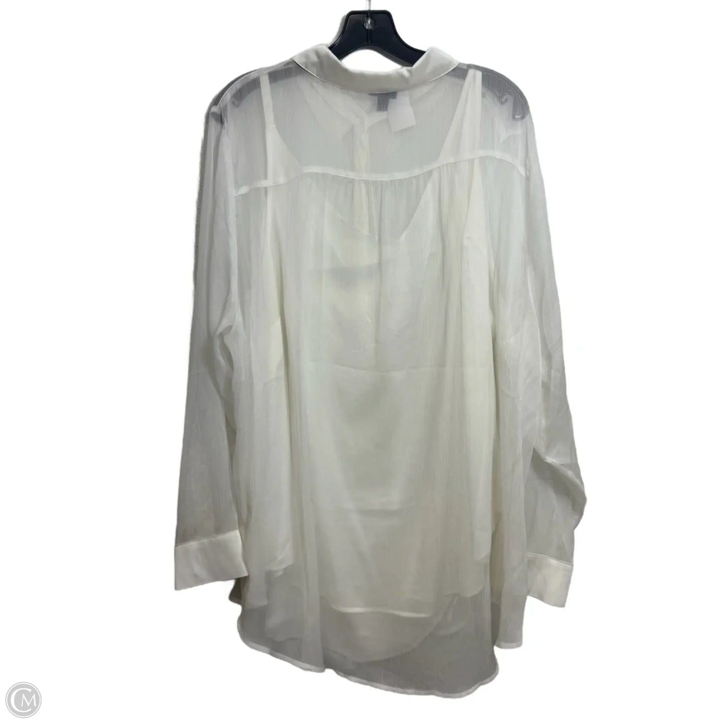 Blouse Long Sleeve By Torrid In Ivory, Size: 3x