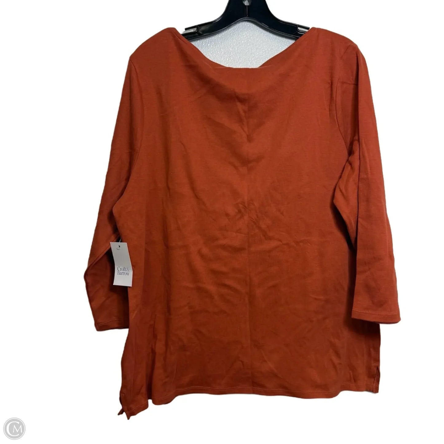 Top Long Sleeve By Croft And Barrow In Copper, Size: Xxl