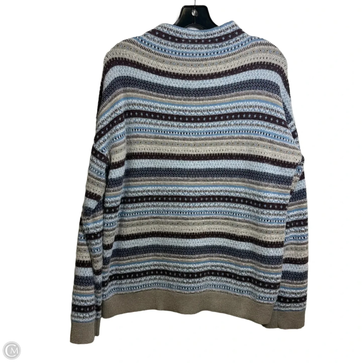 Sweater By Ann Taylor In striped blues, Size: L