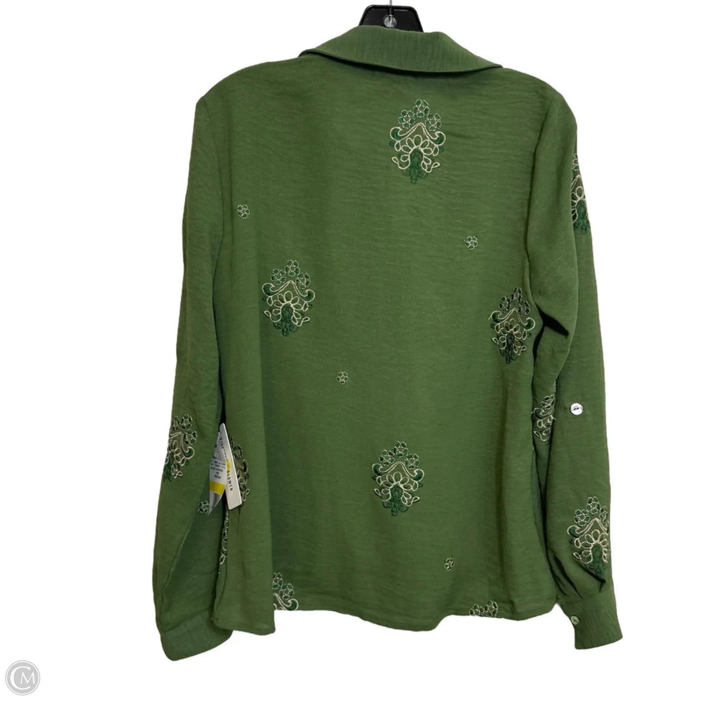 Top Long Sleeve By Figuero & Flower In Green, Size: M
