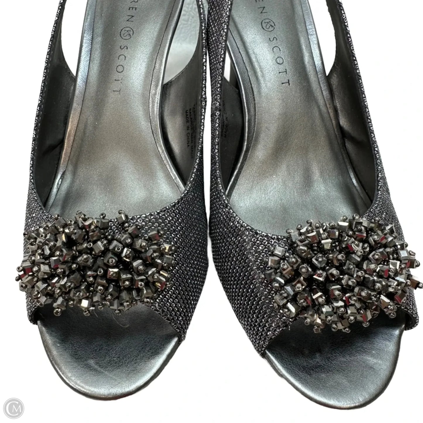 Shoes Heels Block By Karen Scott In Silver, Size: 8