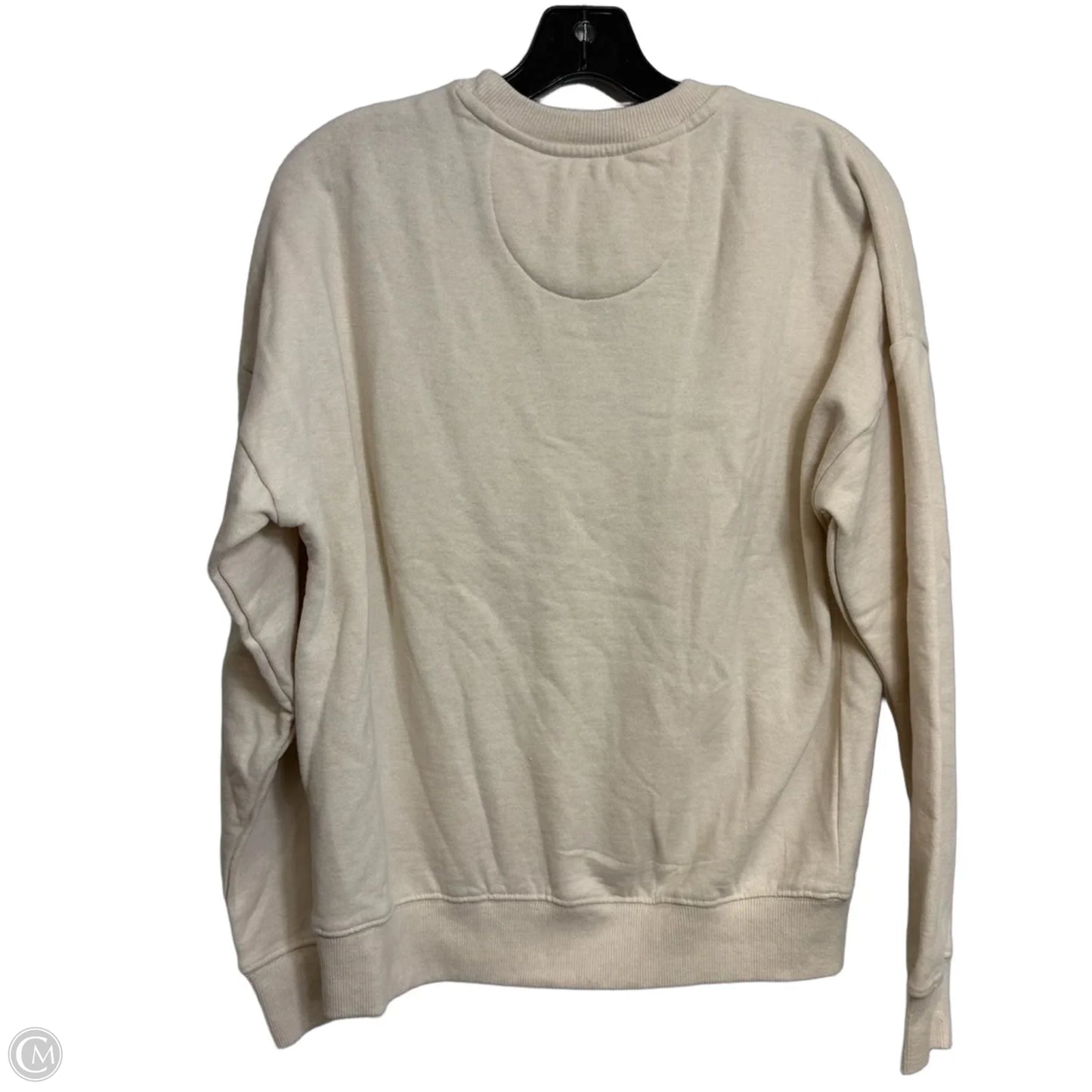 LOVE Sweatshirt Crewneck By Clothes Mentor In Ivory, Size: S