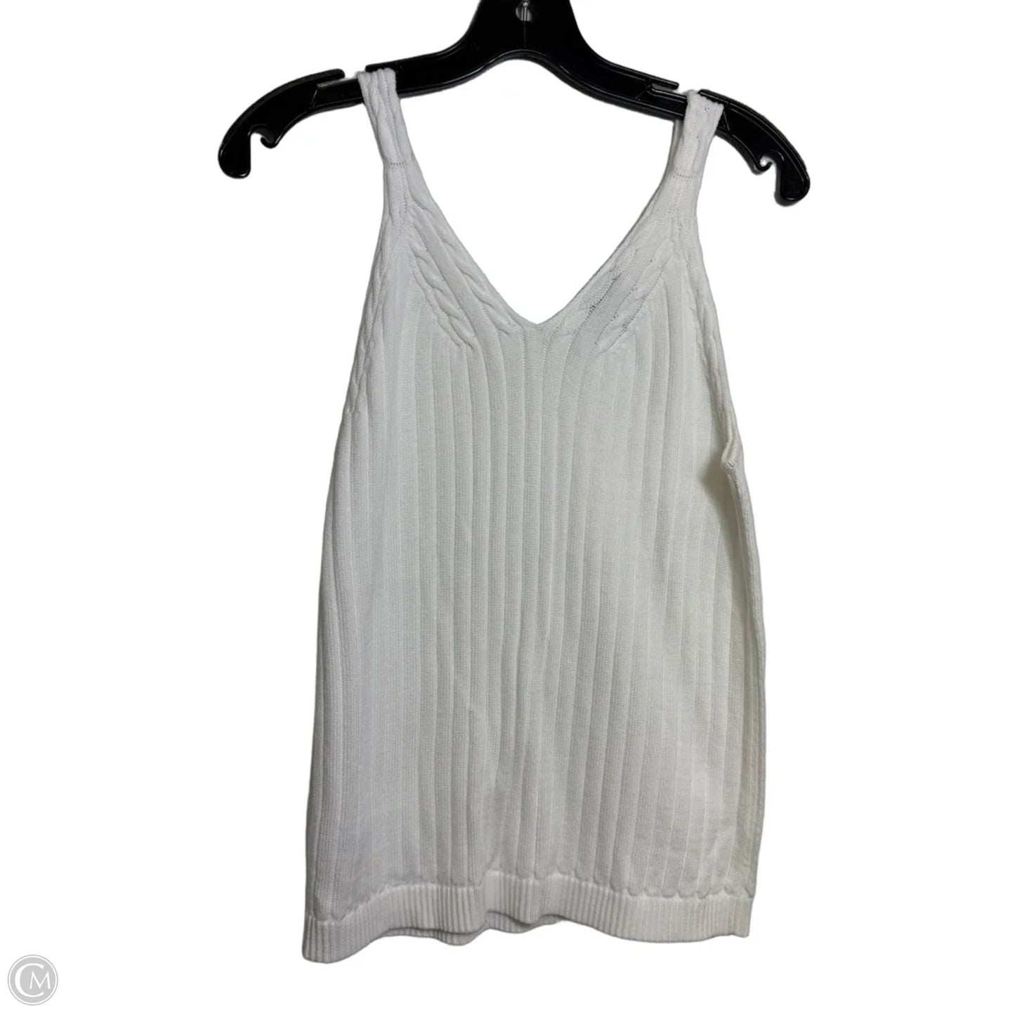 Top Sleeveless By Talbots In White, Size: L