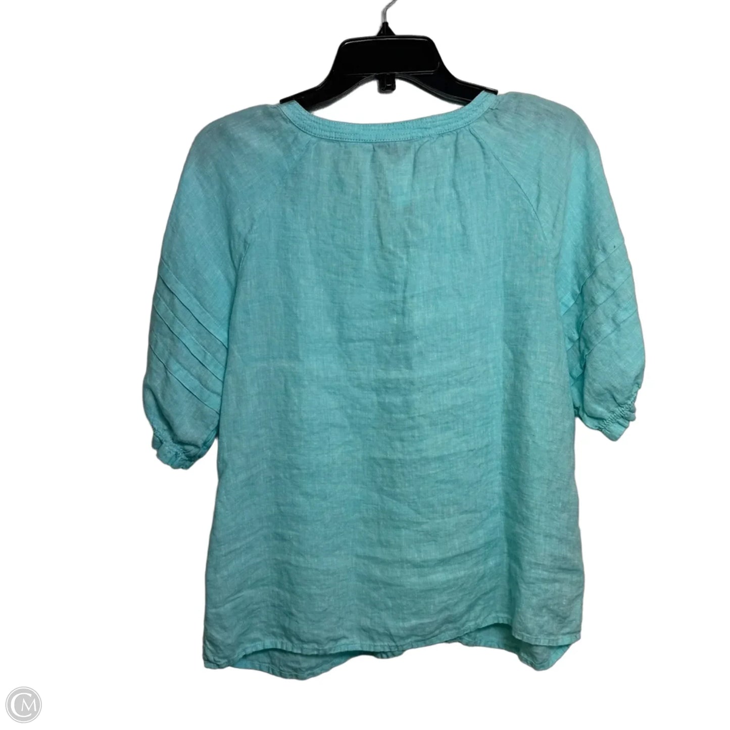 Top Short Sleeve By Talbots In Aqua, Size: Mp