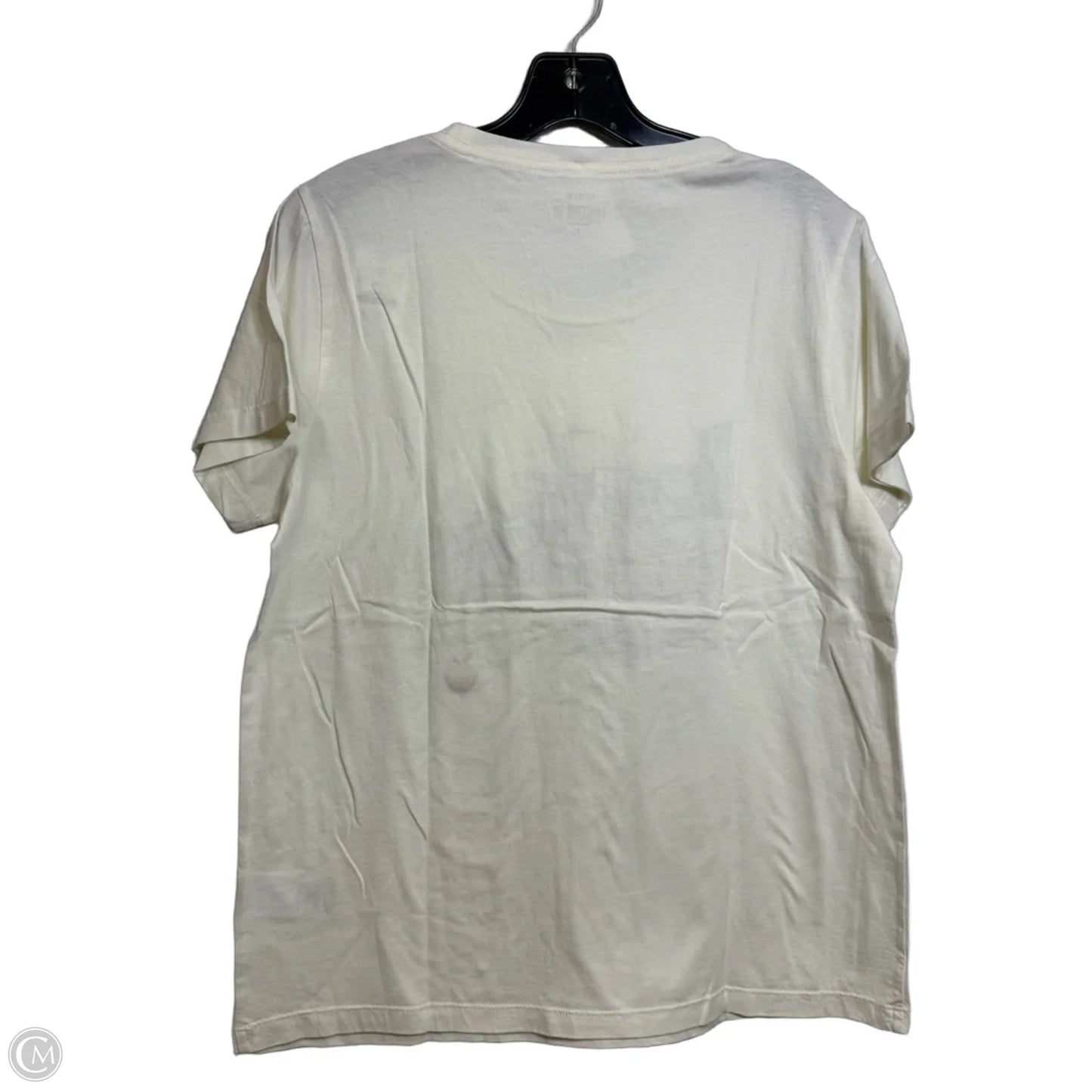 Top Short Sleeve Basic By J. Crew In Ivory, Size: L