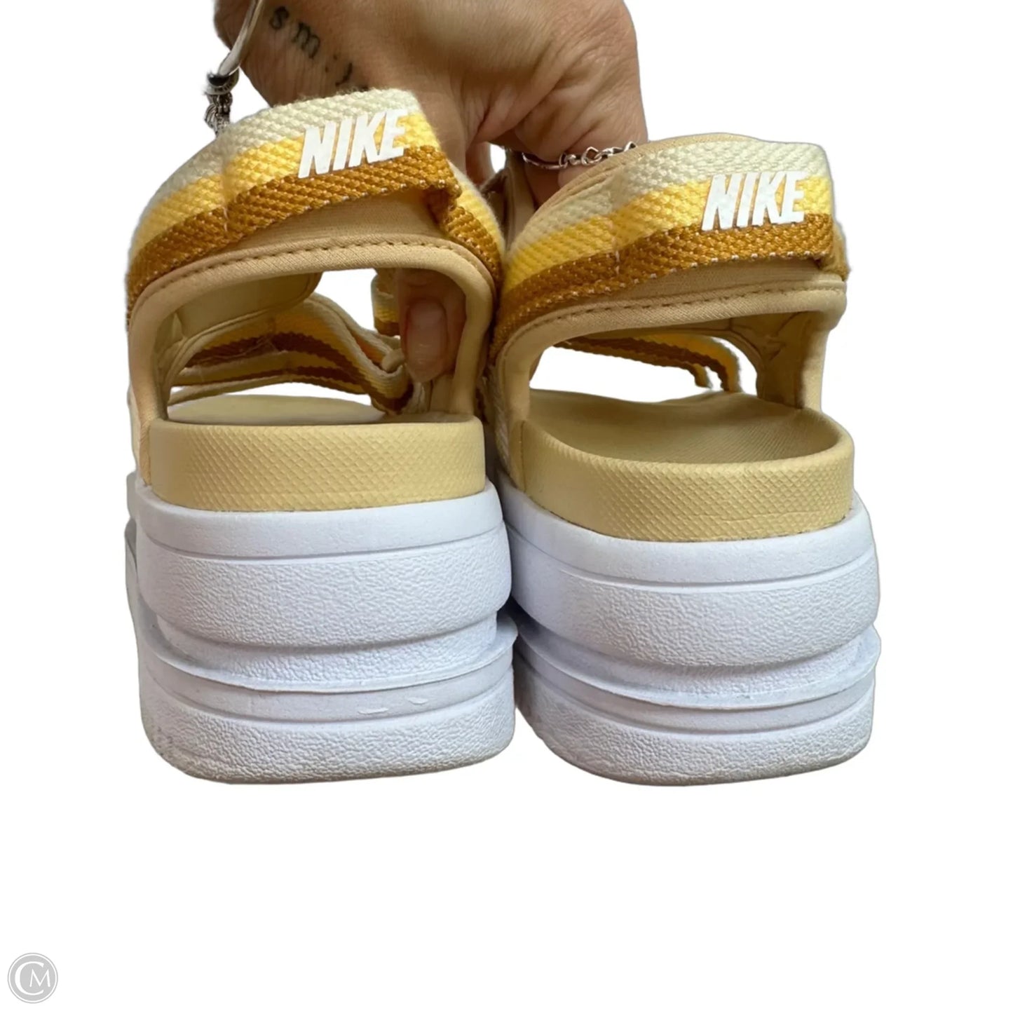 Sandals Heels Platform By Nike In Yellow, Size: 9