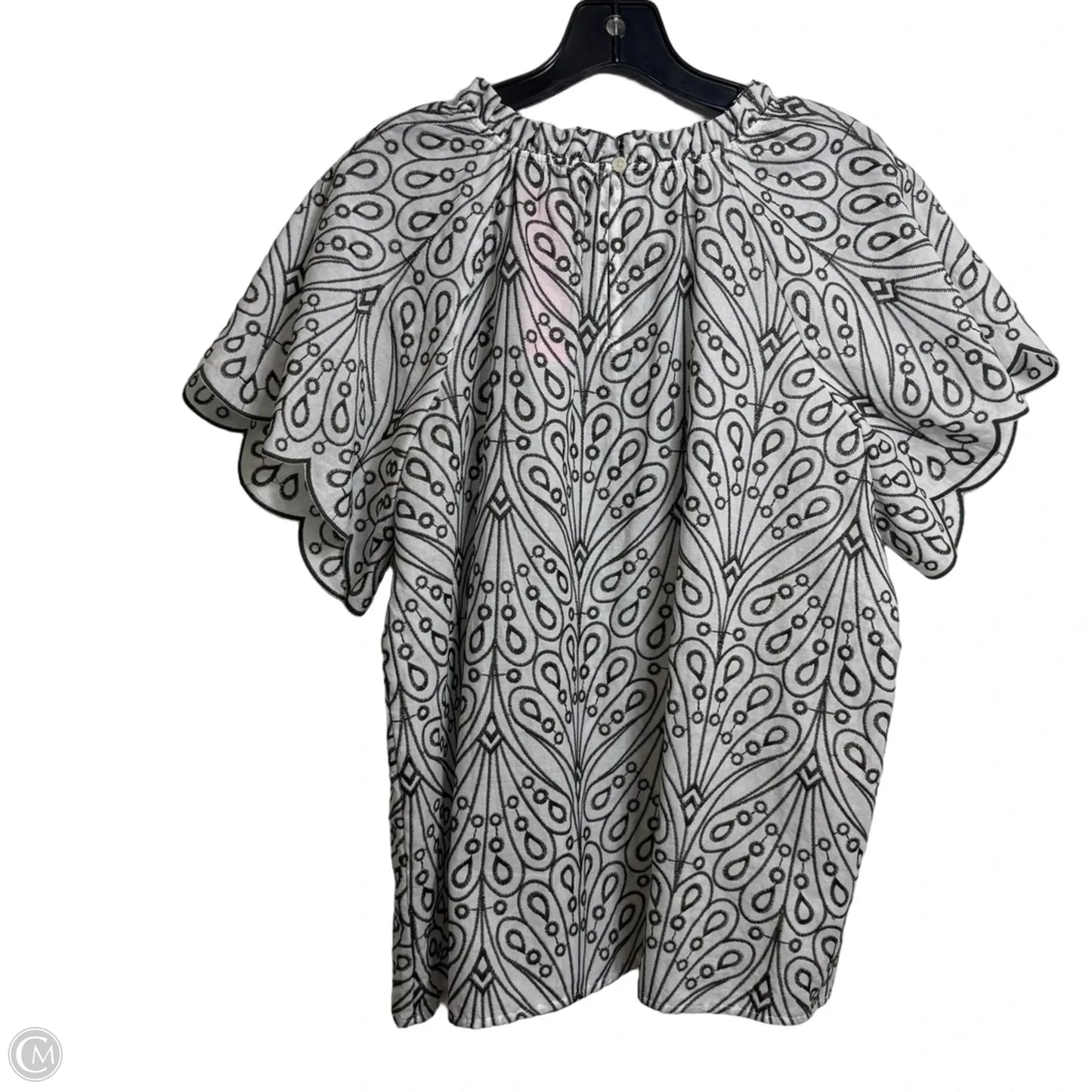 Top Short Sleeve By Loft In Black & White, Size: S