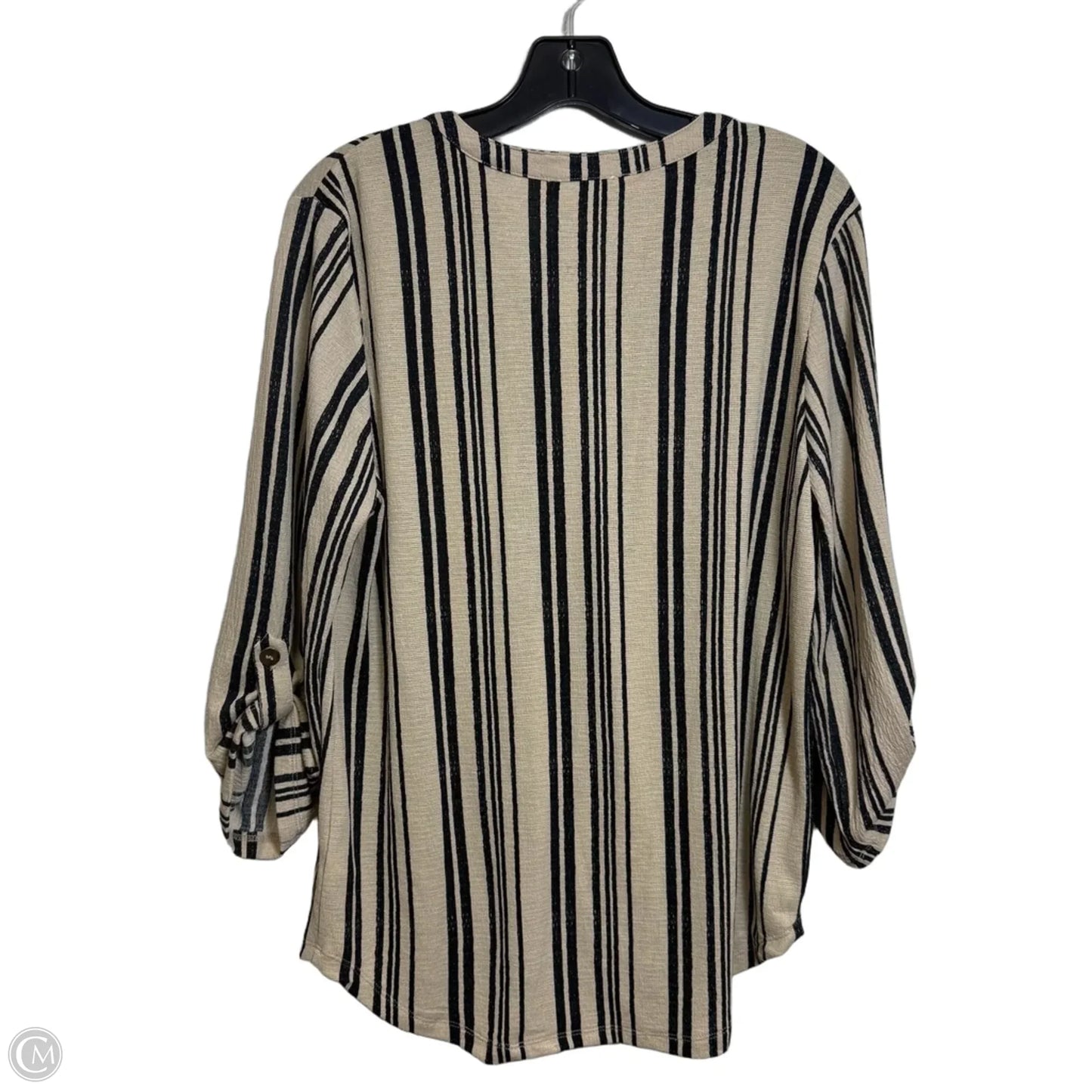 Top 3/4 Sleeve By Como Blu In Striped Pattern, Size: M
