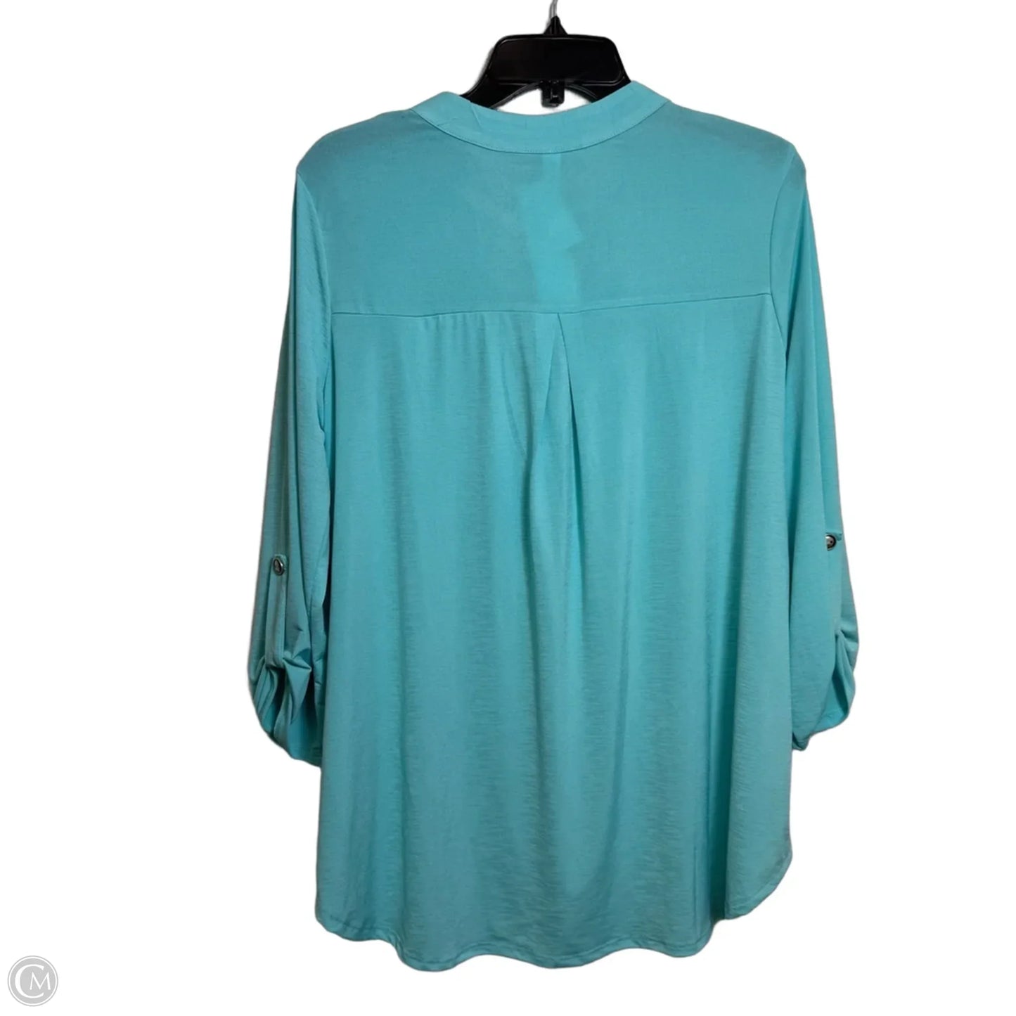 Top Long Sleeve By Dear Scarlett In Aqua, Size: L