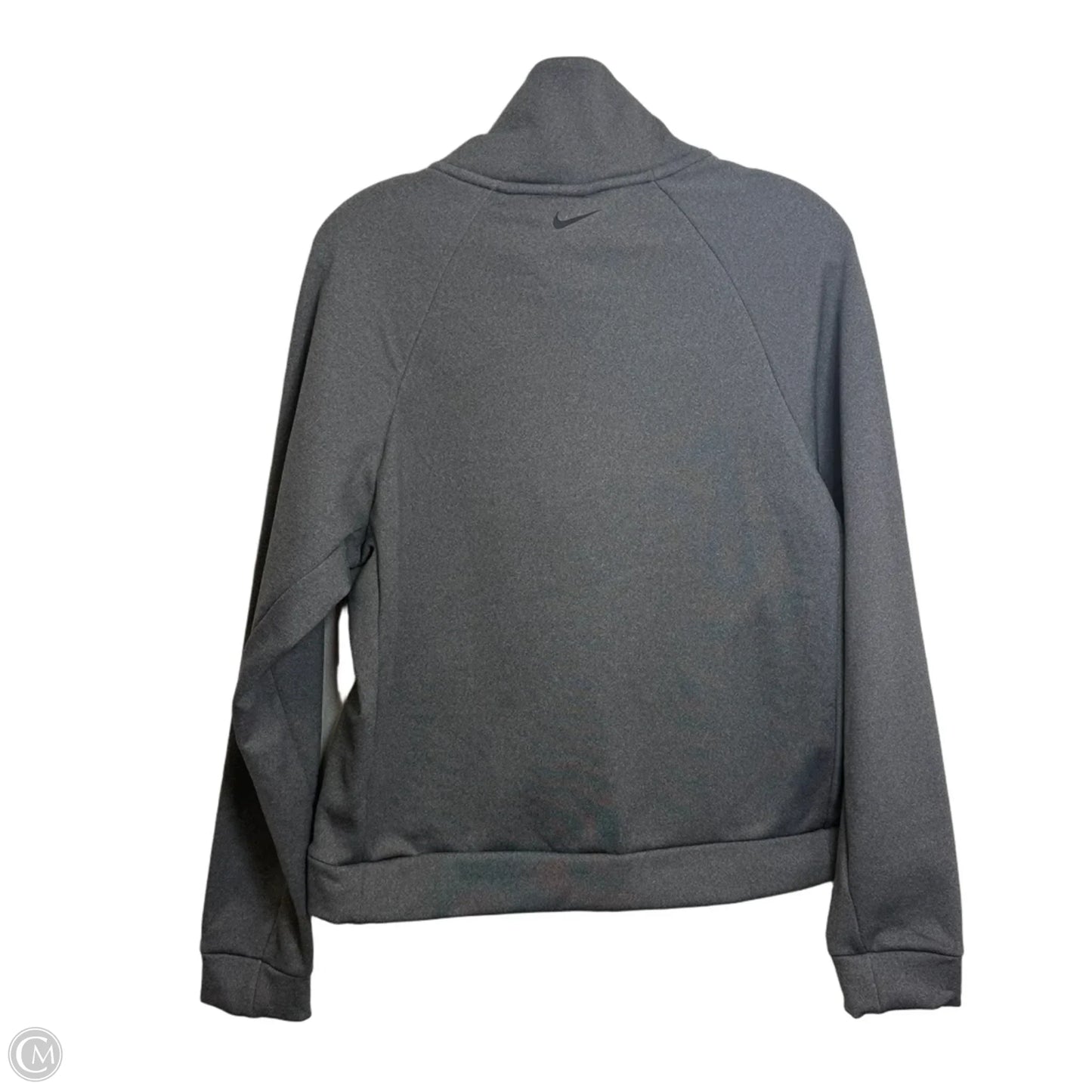 Athletic Top Long Sleeve Collar By Nike In Grey, Size: Xs