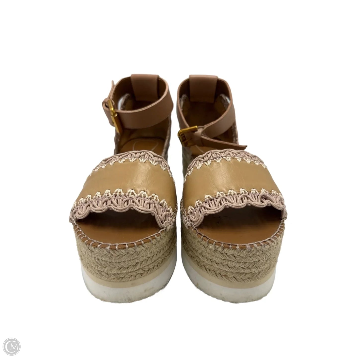See By Chloe Glyn Espadrille Designer Sandals In Tan, Size: 8.5 (39)