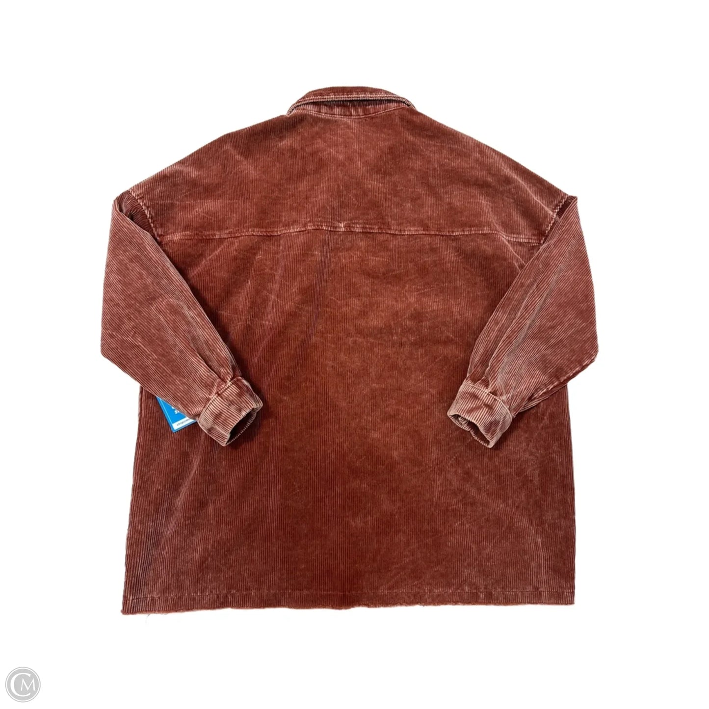 Jacket Shirt By Zenana In Orange, Size: L